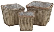 Zestaw 3 sztuk wiklinowych donic ogrodowych G5-T98