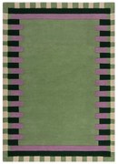 Zielono-fioletowy wełniany dywan tkany ręcznie 160x230 cm Kai Wool Border – Flair Rugs