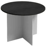 Stół konferencyjny z okrągłym blatem PRIMO GRAY, średnica 1000 mm, szary/wenge