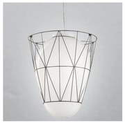 SIRU - Żyrandol na lince SEGNI 1xE27/60W/230V czarny/biały szkło weneckie