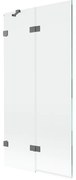 Mexen Lunar parawan nawannowy 2-skrzydłowy lewy 90 x 150 cm, transparent, gun metal - 897-090-100-95-00-L