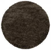 Dywan shaggy Fluffy Super Soft ciemny brąz koło 80 cm x 80 cm