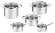 Tefal - Zestaw garnków 10 szt. COOK EAT stal nierdzewna