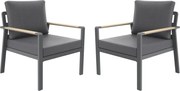 SIBIU DUO Aluminiowe fotele, 2 szt., grafitowe
