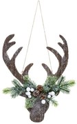 Dekoracja wisząca z motywem renifera, ozdoba bożonarodzeniowa, 34 cm