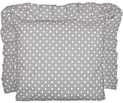 Poduszka Dla Dziecka Jaś 40x40cm, Bawełna 100% - Szary W Białe Kropki