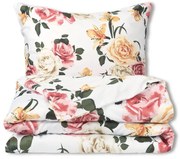 Matex Satynowa pościel Róże z liliami, 140 x 200cm, 70 x 90 cm