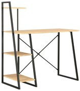 Nowoczesne industrialne biurko z regałem jasny brąz S0-K00