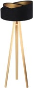 Czarno-sosnowa lampa stojąca trójnóg T4-A51