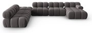 Ciemnoszara aksamitna sofa 379 cm Bellis – Micadoni Home