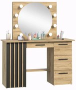 Toaletka z okrągłym lustrem i oświetleniem led D7-L04