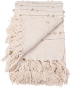 Narzuta boho GOLDEN SUNSET, pled z gładkiej przędzy z frędzlami, 125 x 150 cm