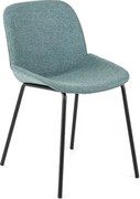 Komplet 4 krzeseł do jadalni "Sami" w kolorze akwamaryny z eleganckimi, nowoczesnymi, malowanymi metalowymi nogami