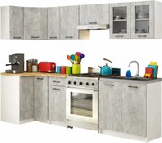 Komplet mebli kuchennych narożnych beton 300 cm Z3-W83