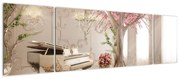 Obraz - Wymarzone wnętrze z fortepianem (170x50 cm)