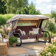 Huśtawka ogrodowa z moskitierą Venezia Lux Black Edition H047-04PB PATIO