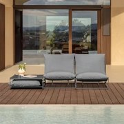 Zestaw Ogrodowy Z 2-częściową Modułową Sofą I Rozkładanym Stolikiem Bocznym Amaro Grey - Sklum