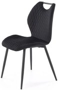 Pikowane welurowe czarne krzesło K0-W59