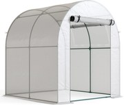 Outsunny Szklarnia, przenośny dom dla roślin ze stalowym stelażem i pokryciem z tworzywa, Biały | Aosom PL