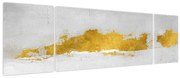 Obraz - Złote i szare pociągnięcia (170x50 cm)