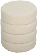 HOMCOM Hoker, okrągły, pluszowy, stalowa konstrukcja, do 120 kg, Φ40x45H cm, Beżowy