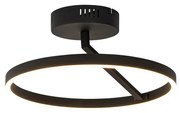Designerska lampa sufitowa czarna z wbudowanym LED z 3-stopniowym ściemniaczem - AnelloDesignerski Oswietlenie wewnetrzne