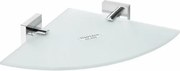 SAPHO XQ604 X-Square szklana półka narożna 25 x 5,5 x 25 cm, przezroczysty