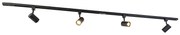 Nowoczesny system szynowy jednofazowy z 4 reflektorami czarny - Jeana