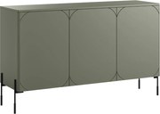 Komoda Sonatia 150 cm trzydrzwiowa - oliwka / nogi czarne