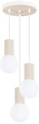Lampa wisząca HALO 3P beżowa ryflowana SOLLUX LIGHTING