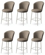 Zestaw krzeseł barowych Fora Cappuccino i Chrome, 6 szt., 6 szt.