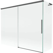 Mexen Rox L parawan nawannowy 2-skrzydłowy rozsuwany 190 + 80 x 150 cm, transparent, gun gray szczotkowany - 8C9L-190-080-66-00