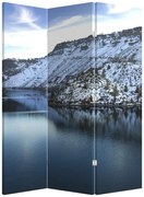 Parawan - Zimowy krajobraz z jeziorem (126x170 cm)