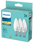SET 3xLED Żarówka Philips B35 E14/5W/230V 2700K