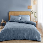Niebieska pościel jednoosobowa z kory 135x200 cm Seersucker – Catherine Lansfield