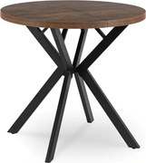 Stół Okrągły Rozkładany DORIAN 80-160 cm Dąb Rustykalny/Czarny Loft