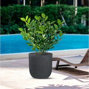 Wazon żywiczny cylindryczny Raffaello Grigio 35x34cm do roślin doniczkowych i ogrodowych