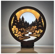 Li-Go 23580/DUB2 - dekoracyjna, ściemnialna lampka stołowa LED/12W/230V, 20x22 cm, dąb/połysk