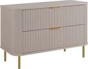 Szafka łazienkowa stojąca z szufladami i metalowymi nóżkami, kolor Kaszmir, uchwyt złoty, nóżki złote, 100 x 41,5 x 66,7 cm