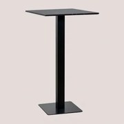 Kwadratowy Wysoki Stolik Barowy 60x60 Cm Z Marmuru Livanto Marmur Nero Marquina & Czarny - Sklum