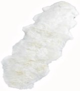 Biała skóra owcza Native Natural Double, 60x240 cm