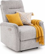 Popielaty wypoczynkowy fotel rozkładany z usb C0-C12