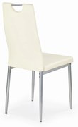 K202 krzesło kremowy tapicerowane z uchwytem eco skóra malowane proszkowo