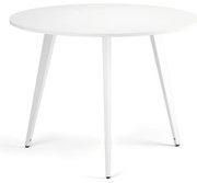 Stolik kawowy PRIMO VIBE, średnica 100 cm, biała podstawa, biały