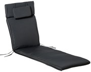 Outsunny Materac na Leżak z Zagłówkiem Szary Zdejmowany Pokrowiec Wygodny Wypoczynek 198x53x5cm | Aosom PL