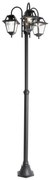Zewnetrzna Klasyczna lampa zewnętrzna czarna 235 cm 3-światła IP44 - Berta klasyczny/Antyczny Oswietlenie zewnetrzne