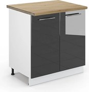 Szafka pod zlew antracyt wysoki połysk 80x60x82 fame-line