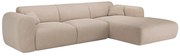 Duża kanapa narożna prawostronna z beżowej tkaniny POGNI marki Maison Céphy