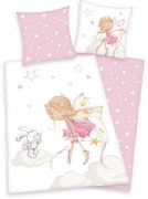 Herding Dziecięca pościel flanelowa Wróżka i królik, 135 x 200 cm, 80 x 80 cm