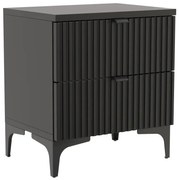 Czarna szafka nocna ryflowana T0-P64